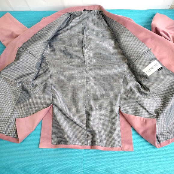 Allure Men Dusty Rose Pink Velvet Slim Fit Jacket Size 40S/0 - Picture 10 of 16